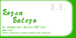 rozsa balczo business card